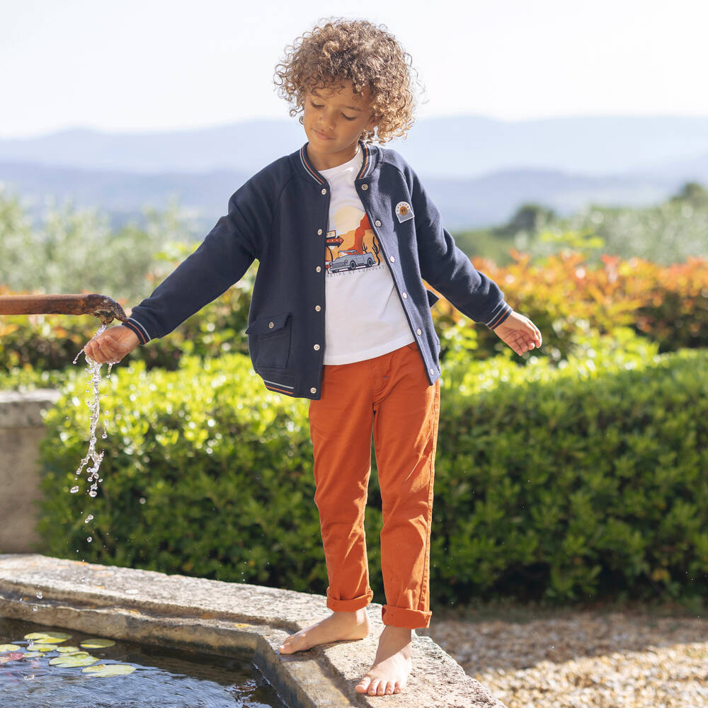 Tartine et Chocolat-Boys White Cotton Truck T-Shirt | Childrensalon Outlet