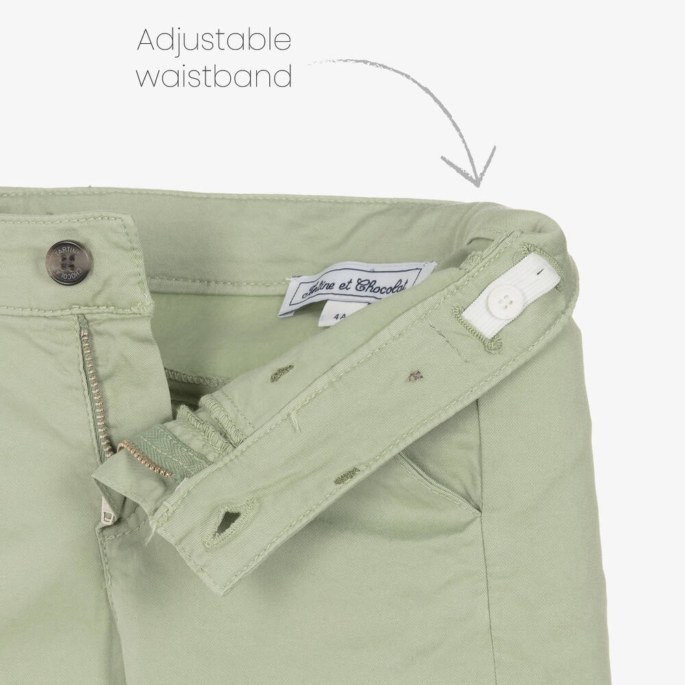 Tartine et Chocolat-Boys White & Green Shorts Set | Childrensalon Outlet