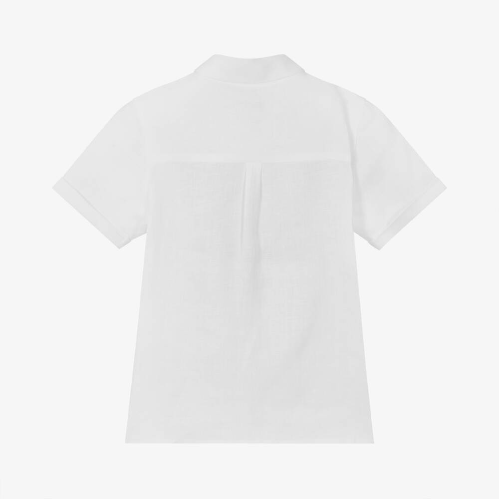 Tartine et Chocolat-قميص كتان أبيض مطرز للأولاد | Childrensalon Outlet