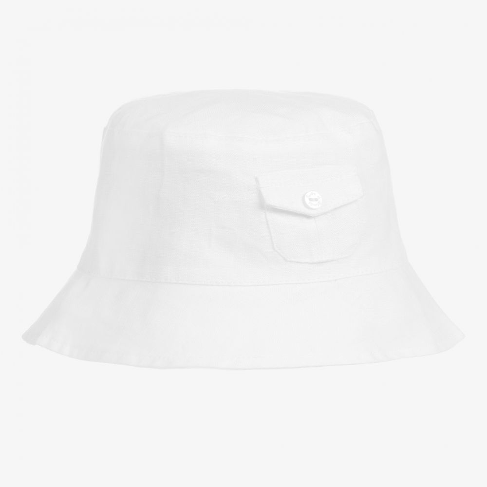 Tartine et Chocolat - Boys White Linen Hat | Childrensalon
