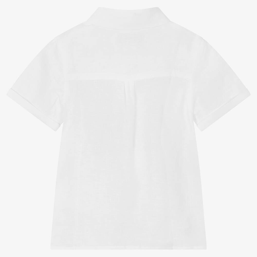 Tartine et Chocolat-Boys White Linen Shirt | Childrensalon Outlet