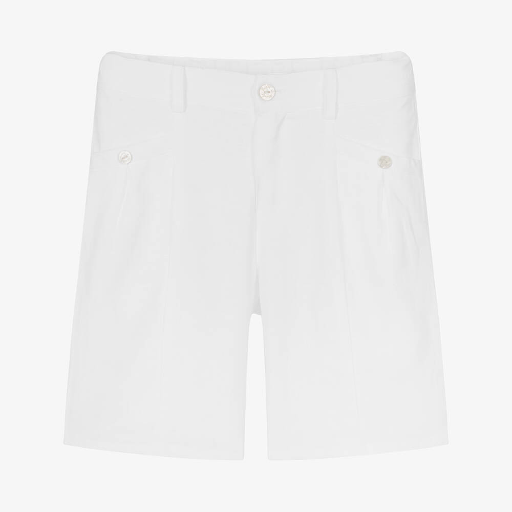 Tartine et Chocolat - Boys White Linen Shorts | Childrensalon
