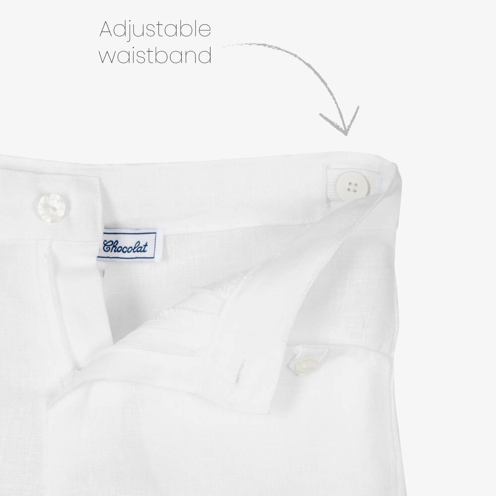 Tartine et Chocolat-شورت كتان لون أبيض للأولاد | Childrensalon Outlet