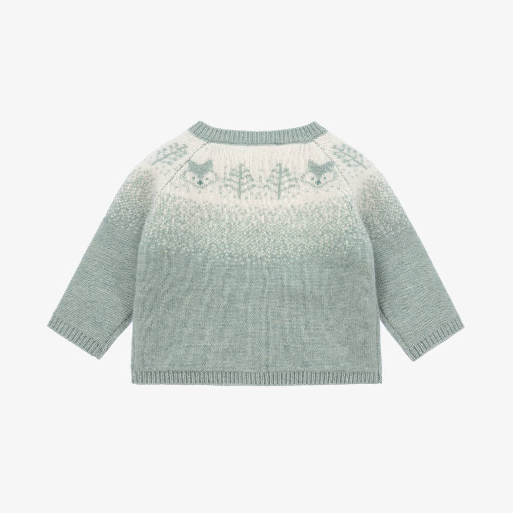 Tartine et Chocolat-Boys Wool Blend Green Cardigan | Childrensalon Outlet