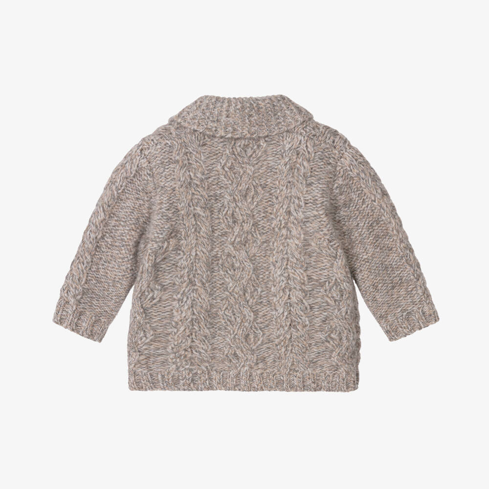 Tartine et Chocolat-Boys Wool Shawl Collar Cardigan | Childrensalon Outlet