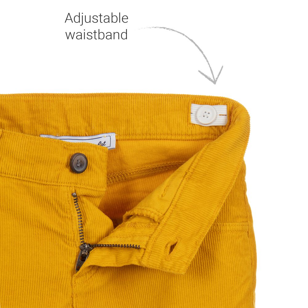Mustard yellow corduroy pants top