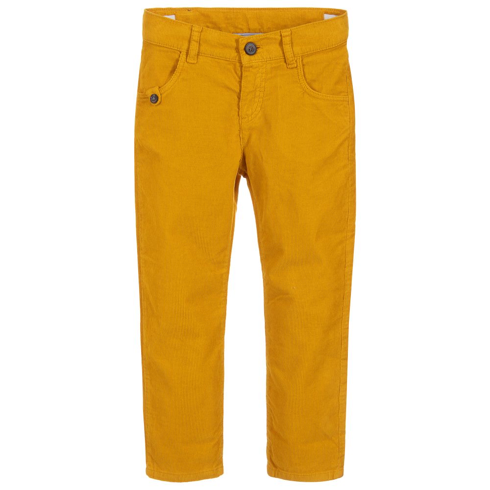 Tartine et Chocolat - Boys Yellow Corduroy Trousers | Childrensalon