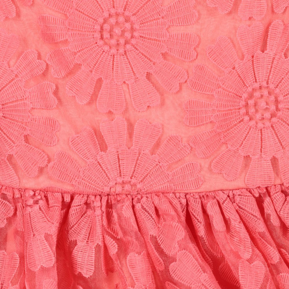 Tartine et Chocolat-Coral Pink Floral Dress  | Childrensalon Outlet