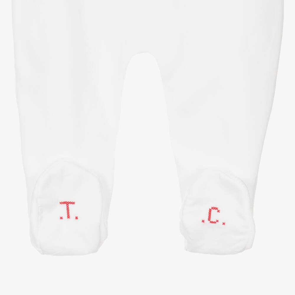 Tartine et Chocolat-Праздничный белый велюровый комбинезон | Childrensalon Outlet