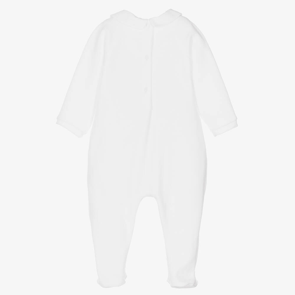 Tartine et Chocolat-Праздничный белый велюровый комбинезон | Childrensalon Outlet