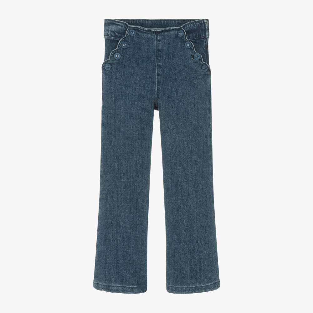 Tartine et Chocolat-Girls Azure Denim Casual Trousers | Childrensalon Outlet