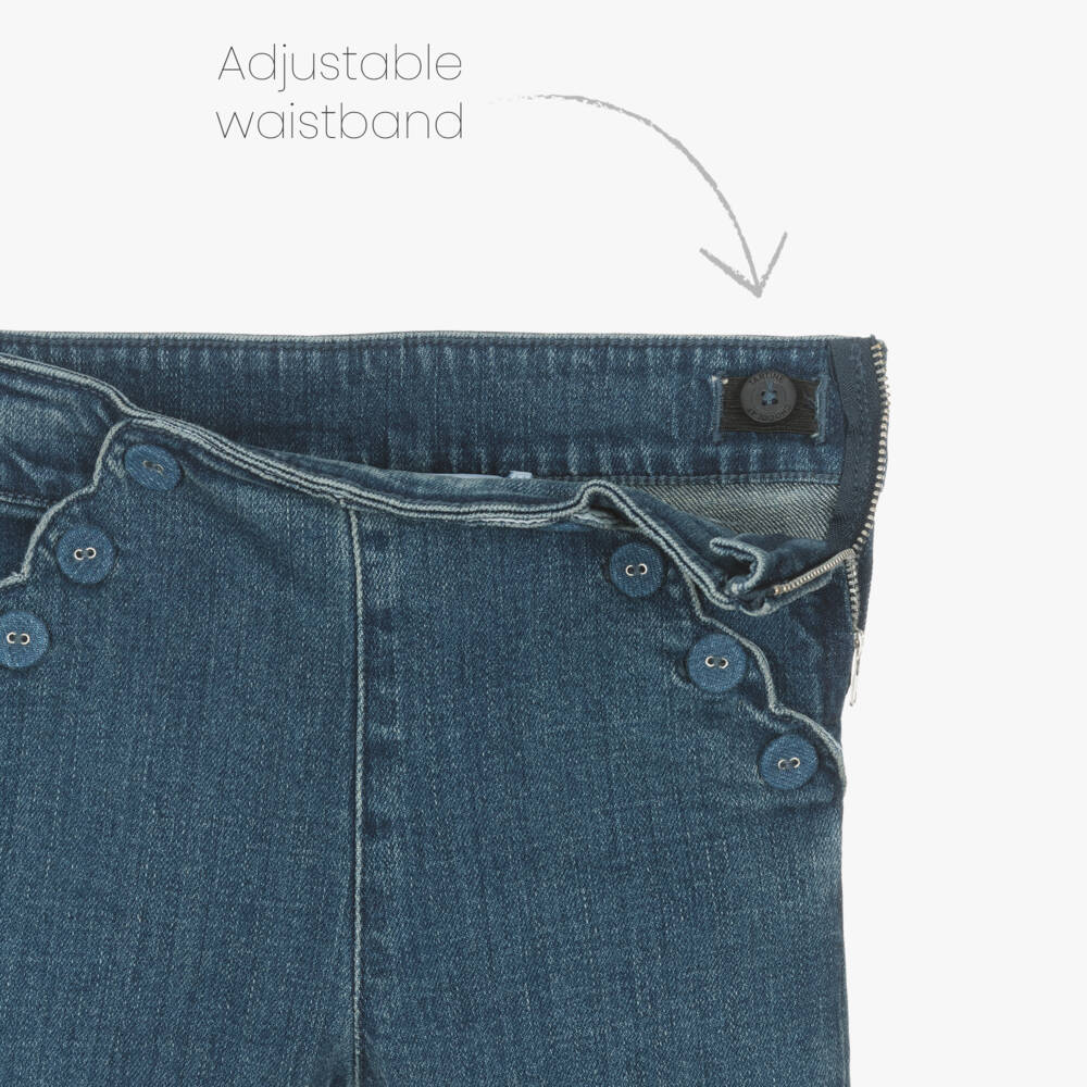Tartine et Chocolat-Girls Azure Denim Casual Trousers | Childrensalon Outlet
