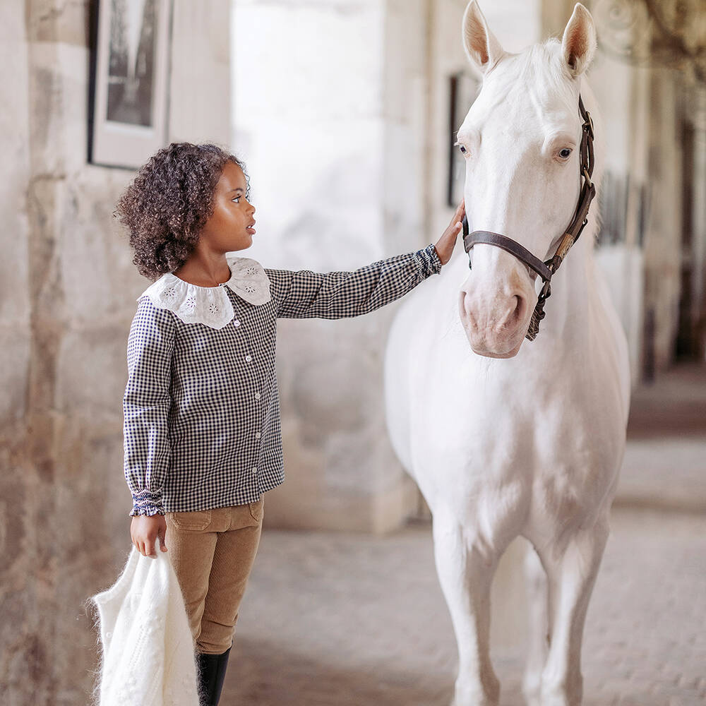 Tartine et Chocolat-Girls Beige Corduroy Trousers | Childrensalon Outlet