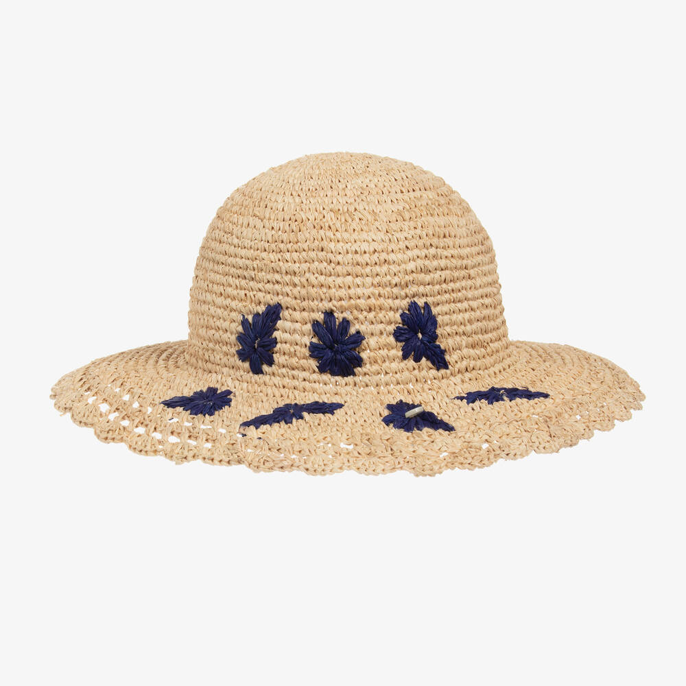 Tartine et Chocolat-Girls Beige Straw Hat | Childrensalon Outlet