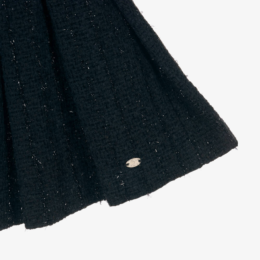 Tartine et Chocolat-Girls Black Tweed Dress | Childrensalon Outlet