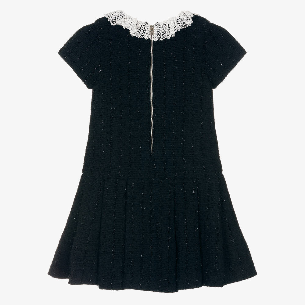 Tartine et Chocolat-Girls Black Tweed Dress | Childrensalon Outlet