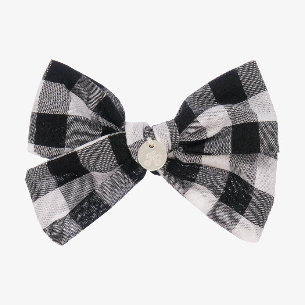 Tartine et Chocolat - Barrette noire et blanche vichy 8cm | Childrensalon