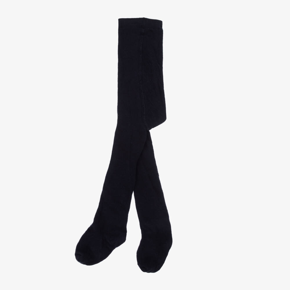 Tartine et Chocolat-Girls Blue Cotton Blend Tights | Childrensalon Outlet