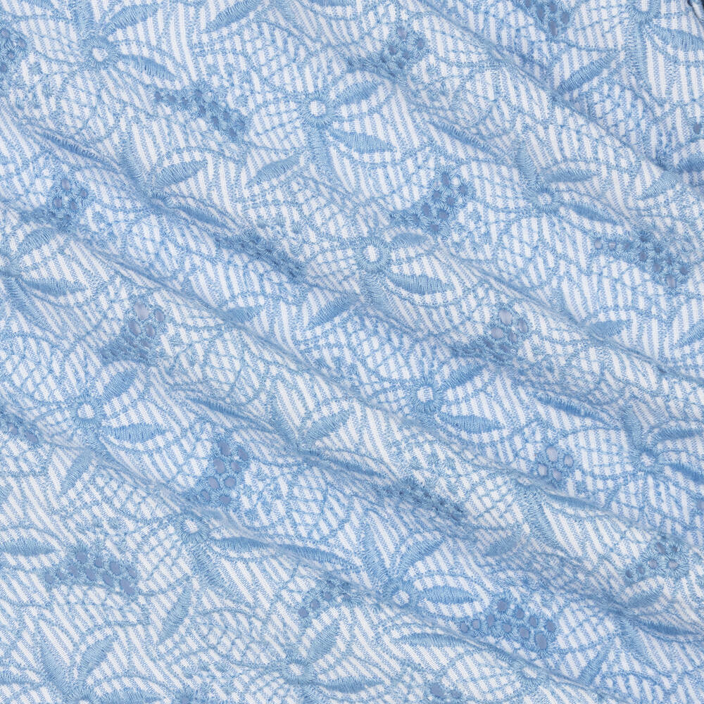 Tartine et Chocolat-فستان برودوري قطن لون أزرق | Childrensalon Outlet