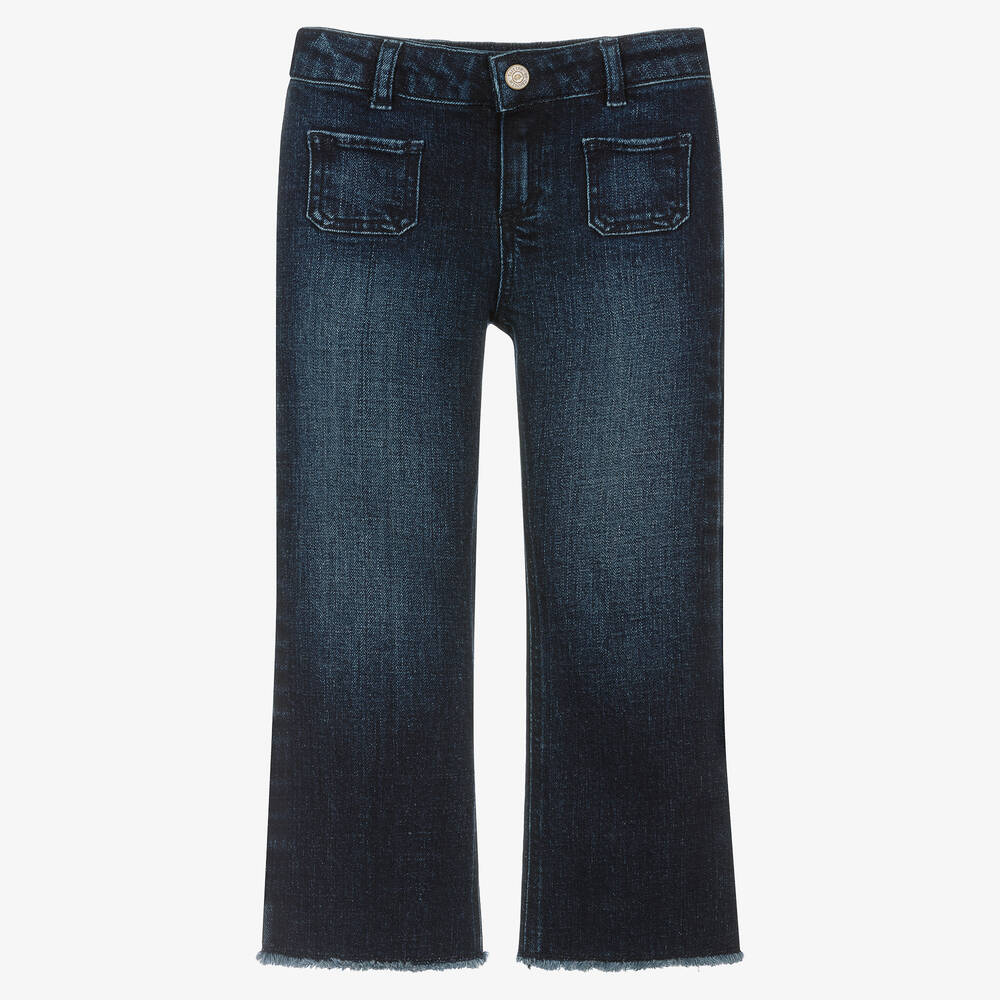 Tartine et Chocolat - Girls Blue Denim Flared Jeans | Childrensalon