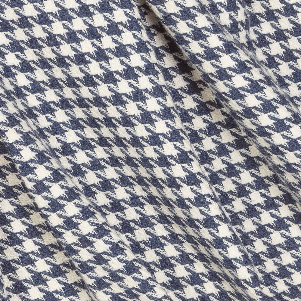 Tartine et Chocolat-فستان قطن كاروهات لون كحلي وعاجي | Childrensalon Outlet