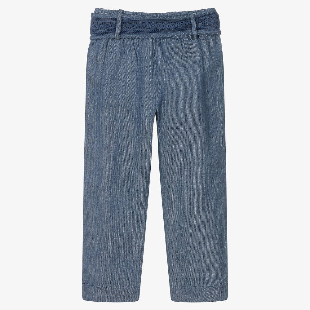 Tartine et Chocolat-Синие брюки из льняного шамбре | Childrensalon Outlet