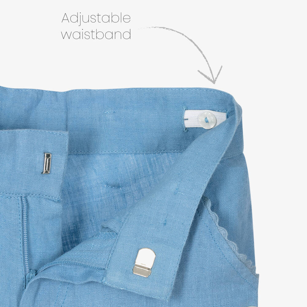 Tartine et Chocolat-بنطلون كتان لون أزرق للبنات | Childrensalon Outlet