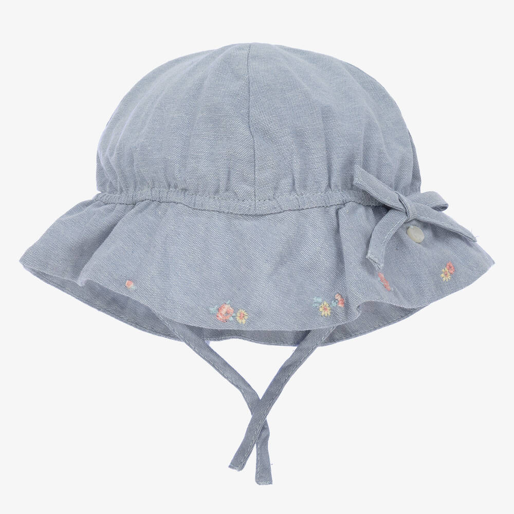 Tartine et Chocolat - Bonnet Oxford bleu en coton fille | Childrensalon