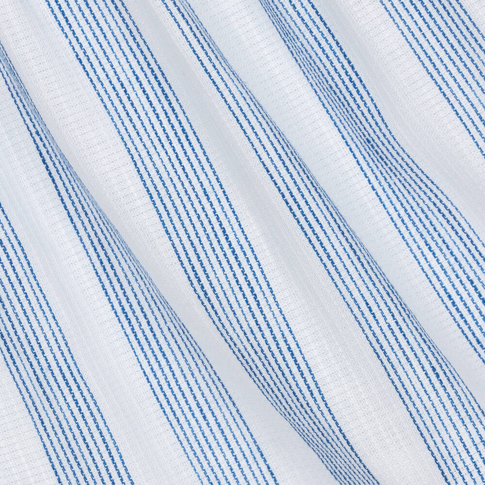 Tartine et Chocolat-Girls Blue Stripe Cotton & Linen Dress | Childrensalon Outlet