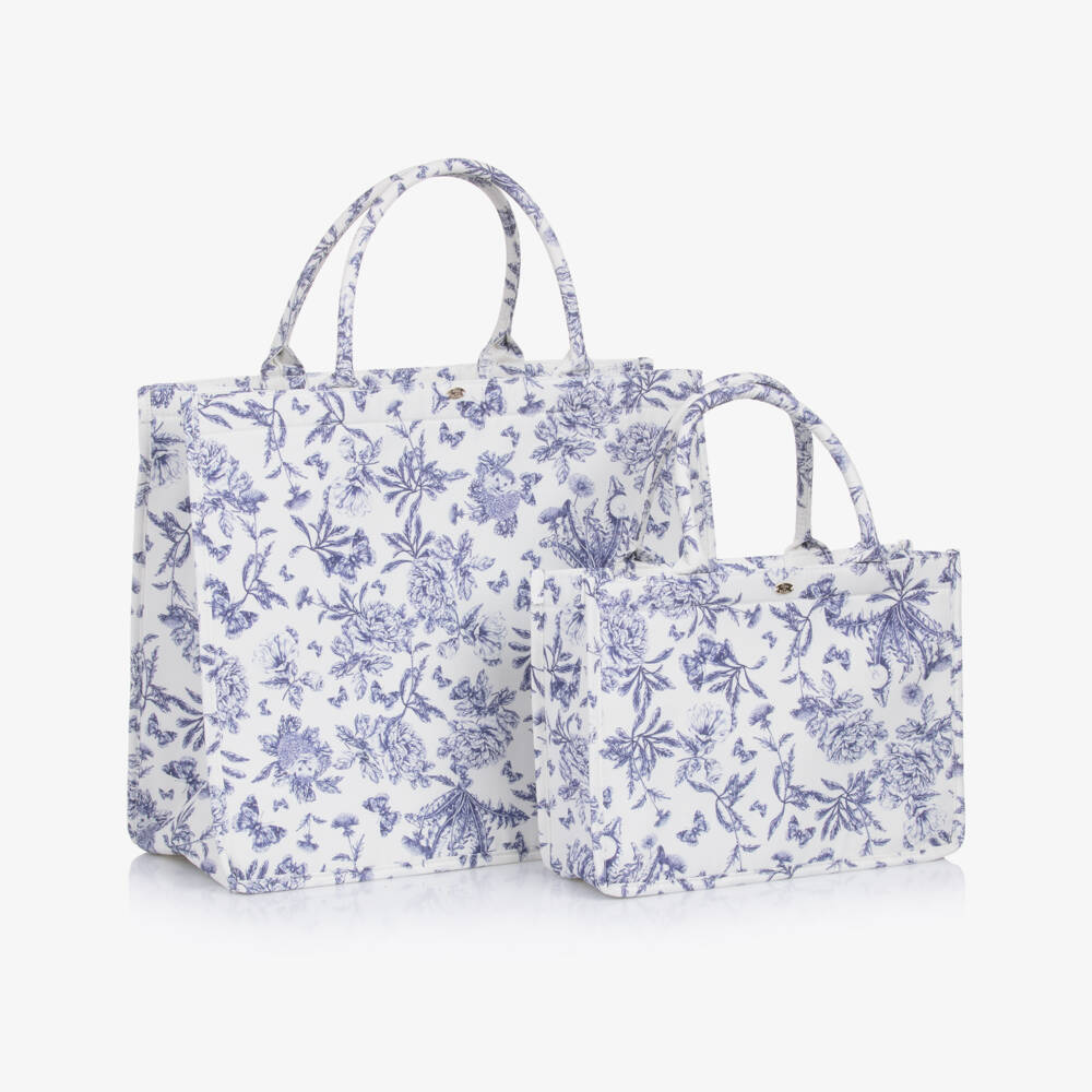 Tartine et Chocolat-Сумка синий и белый с цветочным узором для девочек | Childrensalon Outlet