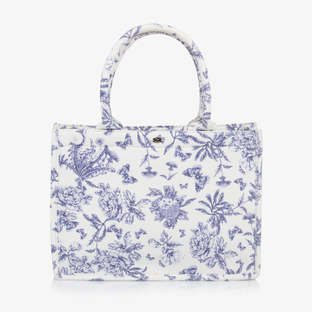 Tartine et Chocolat-Сумка синий и белый с цветочным узором для девочек | Childrensalon Outlet