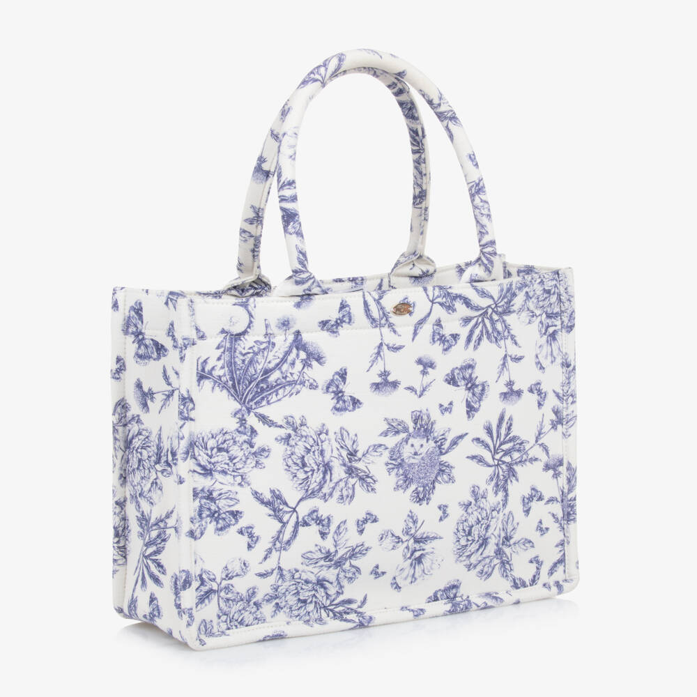 Tartine et Chocolat-Сумка синий и белый с цветочным узором для девочек | Childrensalon Outlet