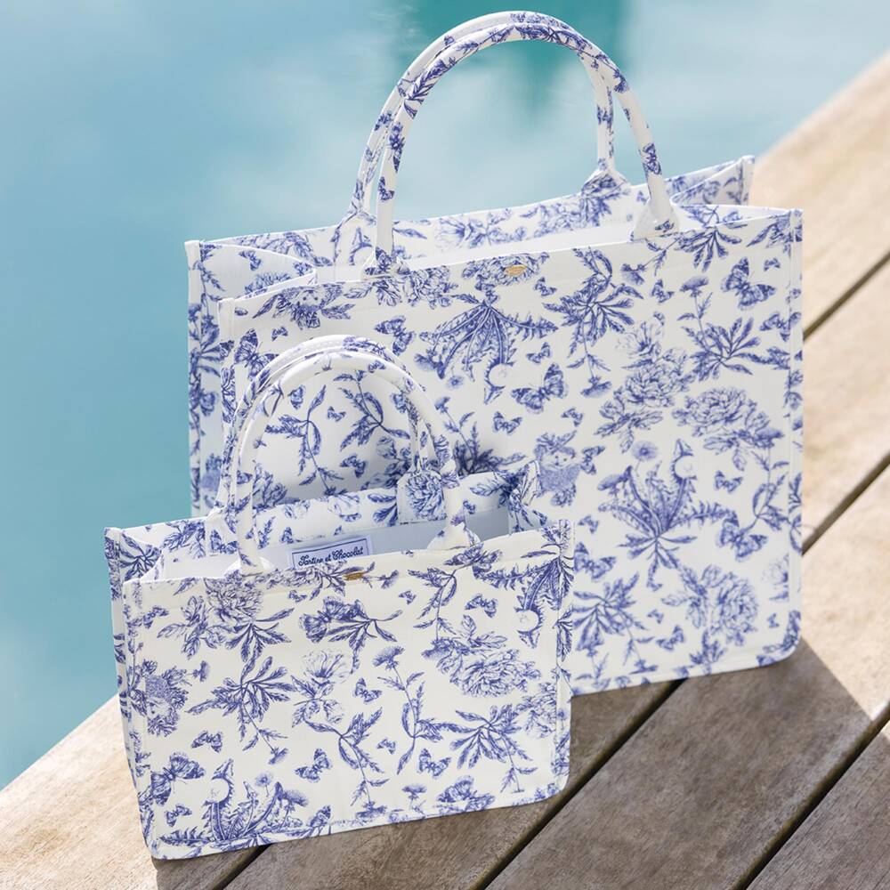 Tartine et Chocolat-Сумка синий и белый с цветочным узором для девочек | Childrensalon Outlet
