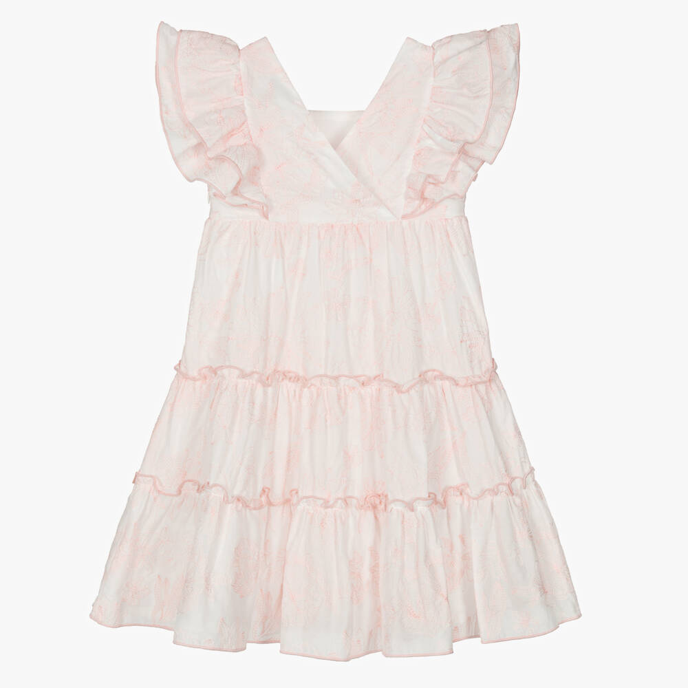Tartine et Chocolat-Girls Blush Blossom Embroidered Sundress | Childrensalon Outlet