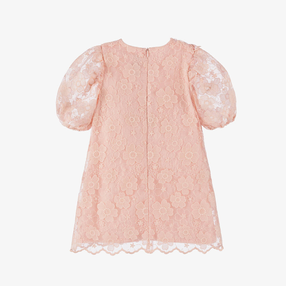 Tartine et Chocolat-Girls Blush Floral Organza Gown | Childrensalon Outlet