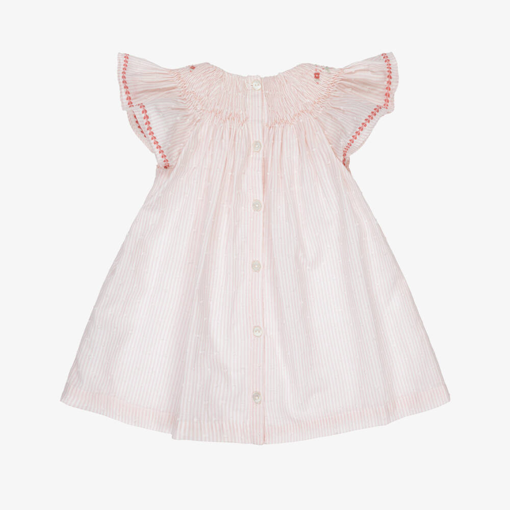 Tartine et Chocolat-Girls' Blush Handcrafted Cotton Frock | Childrensalon Outlet