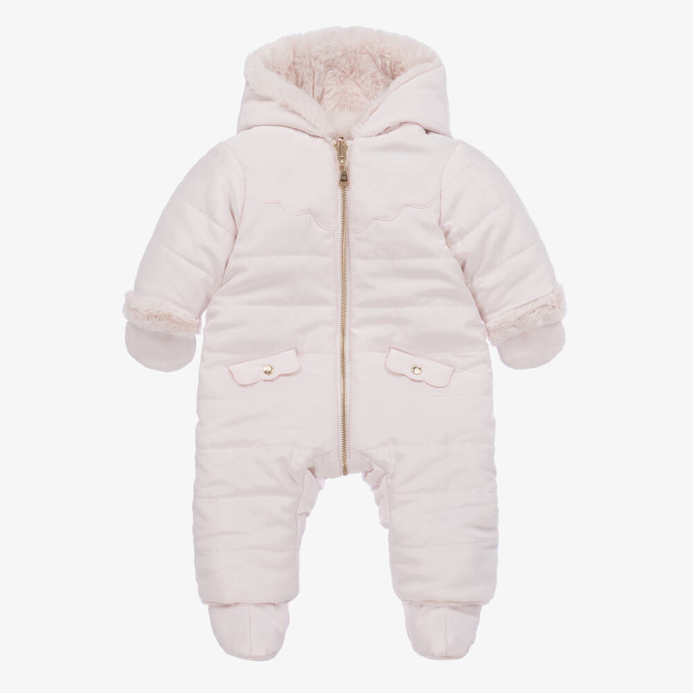 Tartine et Chocolat-Girls Blush Reversible Cozy Snowsuit | Childrensalon Outlet