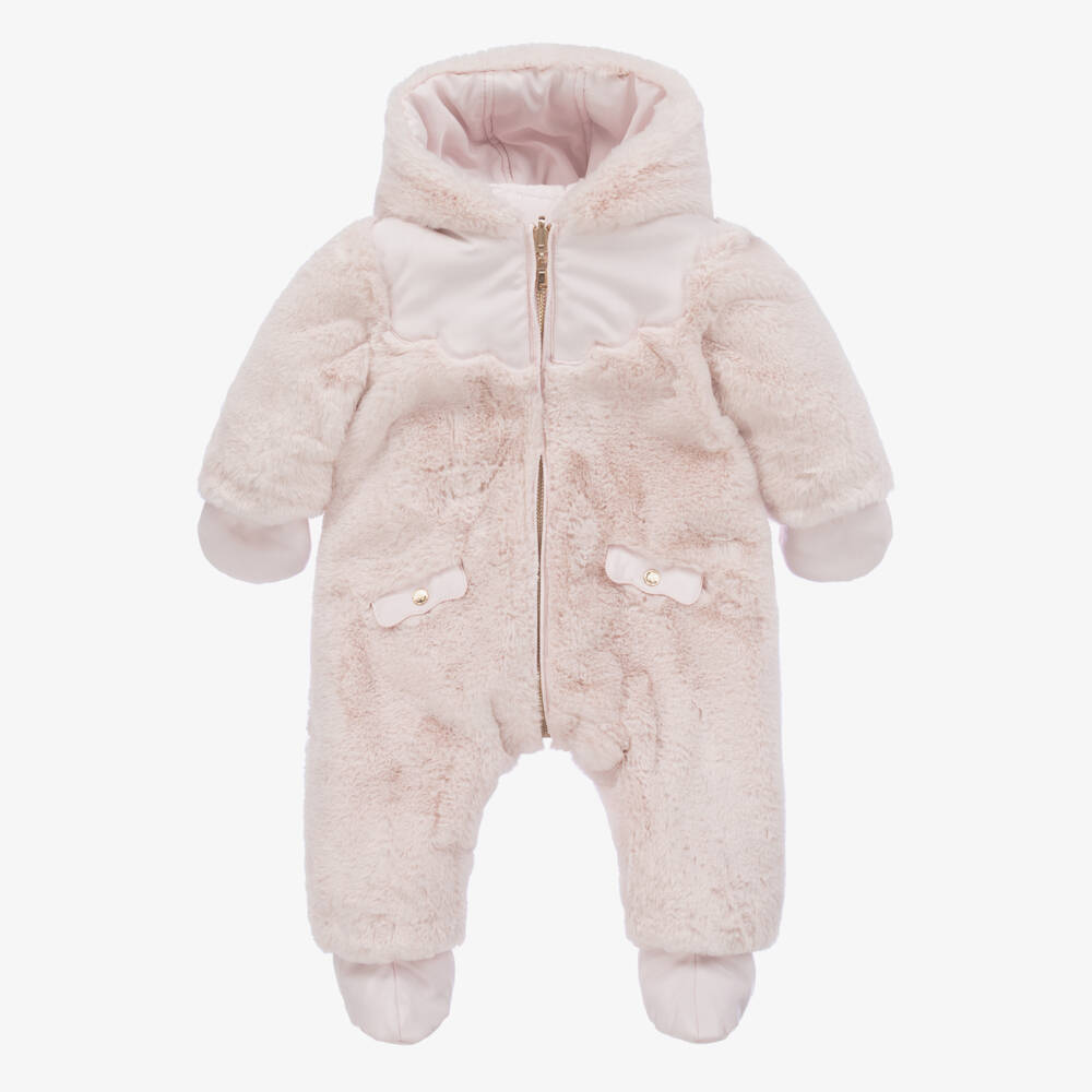 Tartine et Chocolat-Girls Blush Reversible Cozy Snowsuit | Childrensalon Outlet