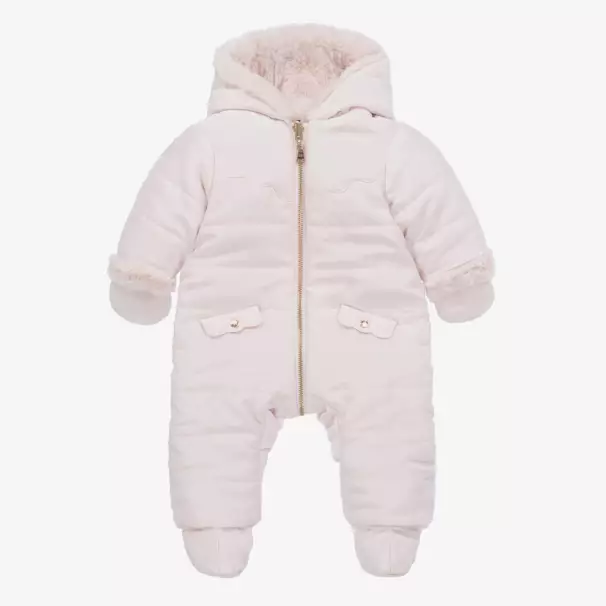 Tartine et Chocolat-Girls Blush Reversible Cozy Snowsuit | Childrensalon Outlet