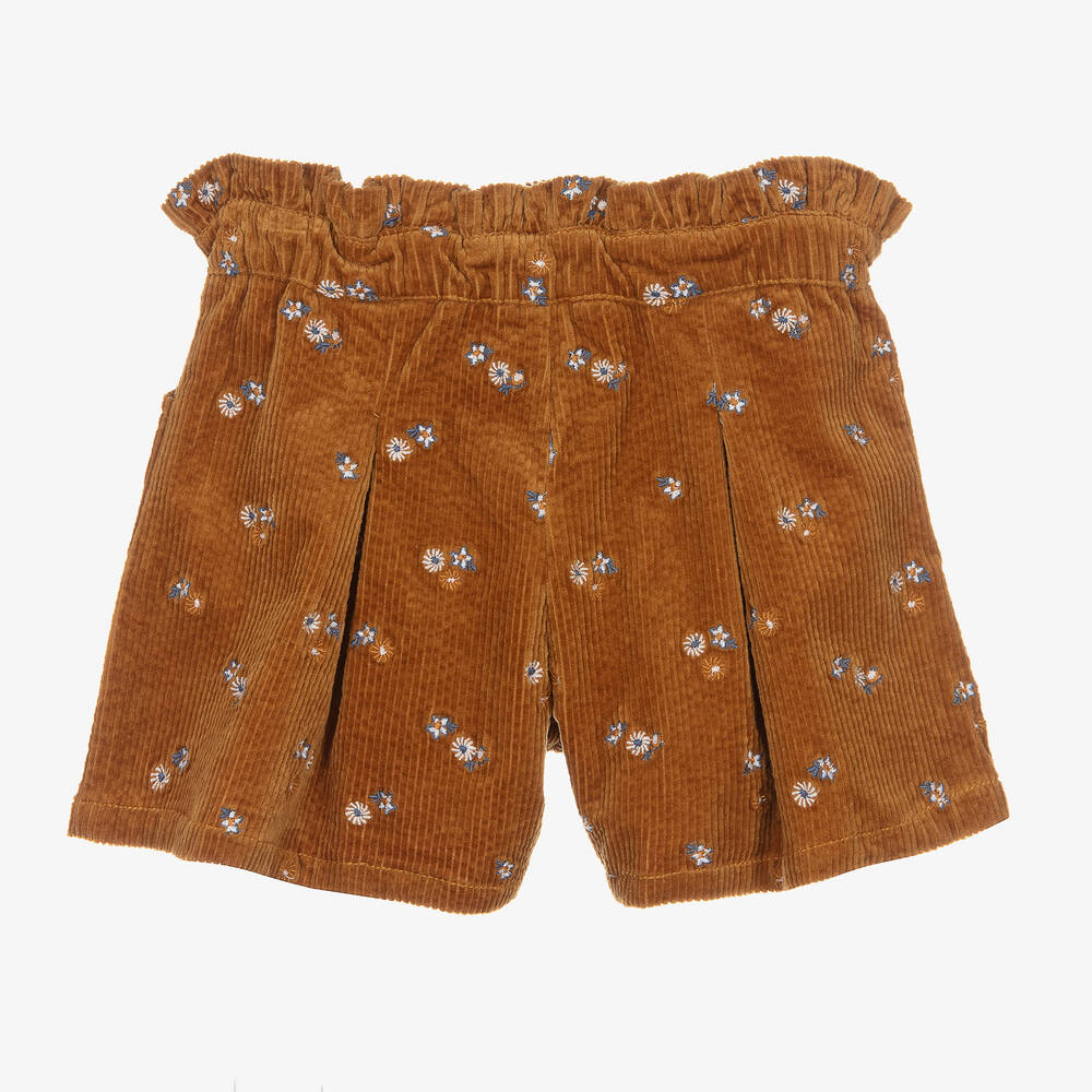 Tartine et Chocolat-Girls Brown Corduroy Shorts | Childrensalon Outlet