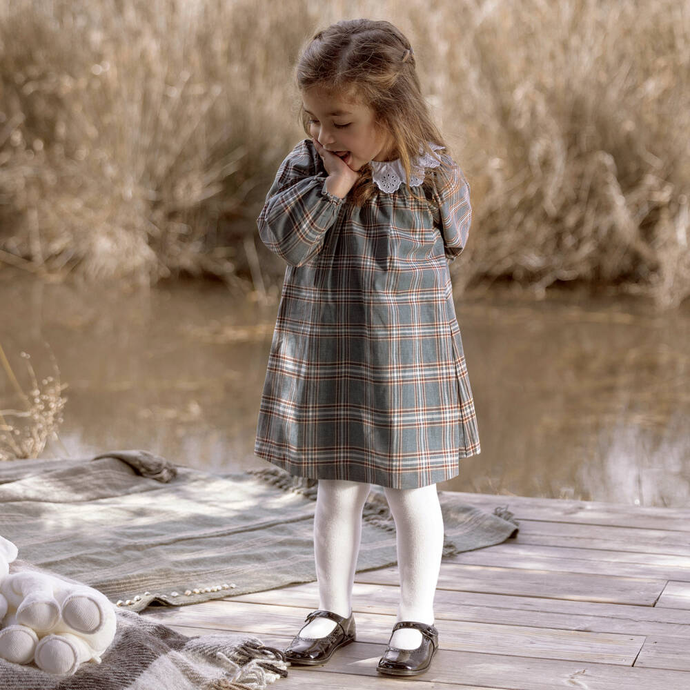Tartine et Chocolat-Girls Checked Cotton Collared Dress | Childrensalon Outlet