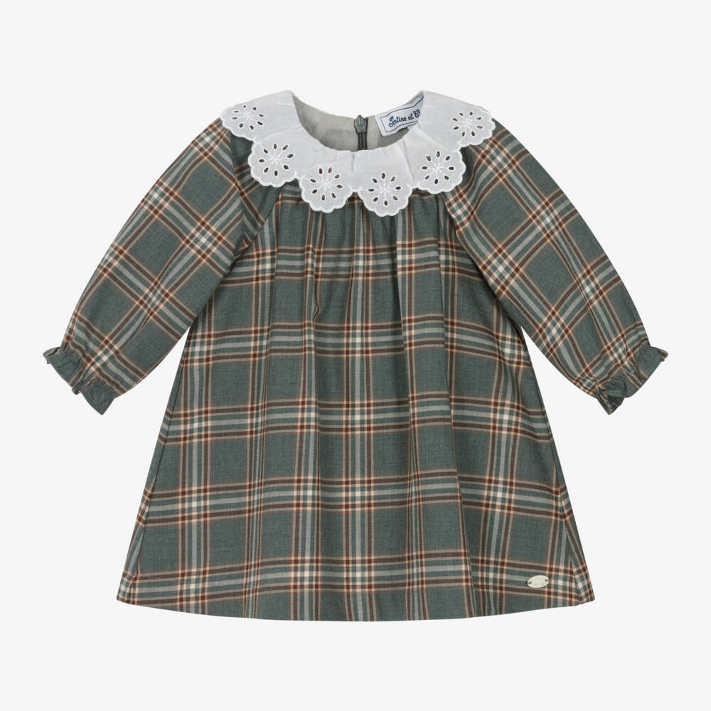 Tartine et Chocolat-Girls Checked Cotton Collared Dress | Childrensalon Outlet