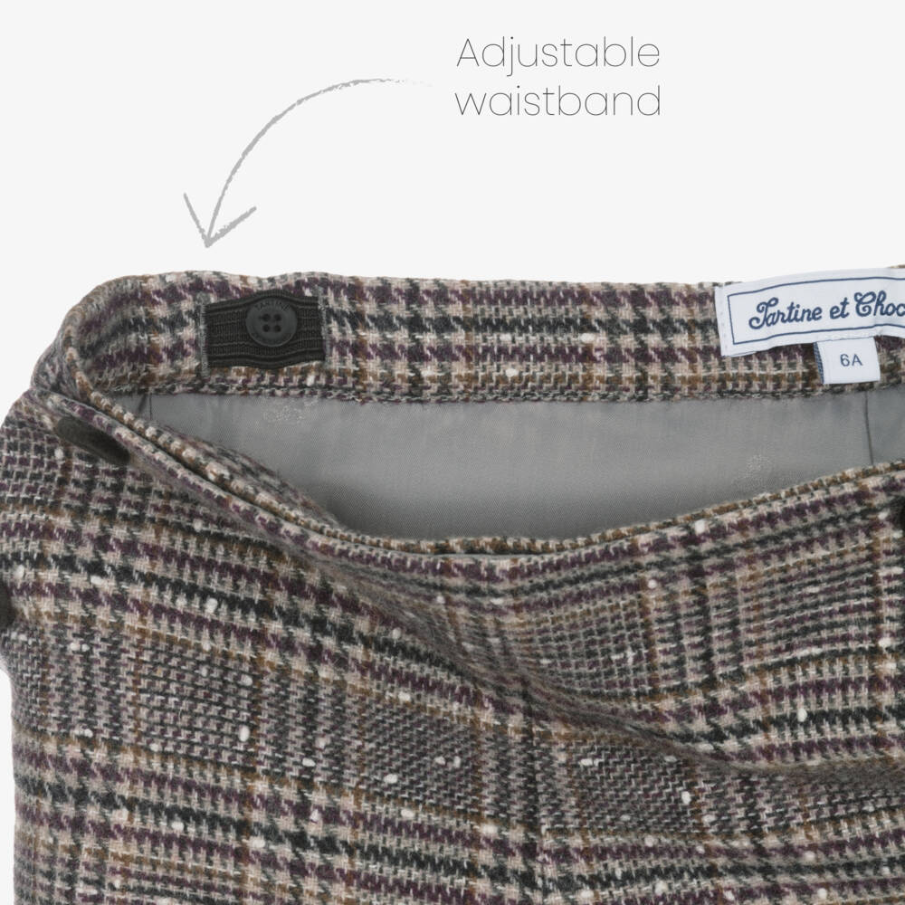 Tartine et Chocolat-Girls Checked Wool Blend Shorts | Childrensalon Outlet