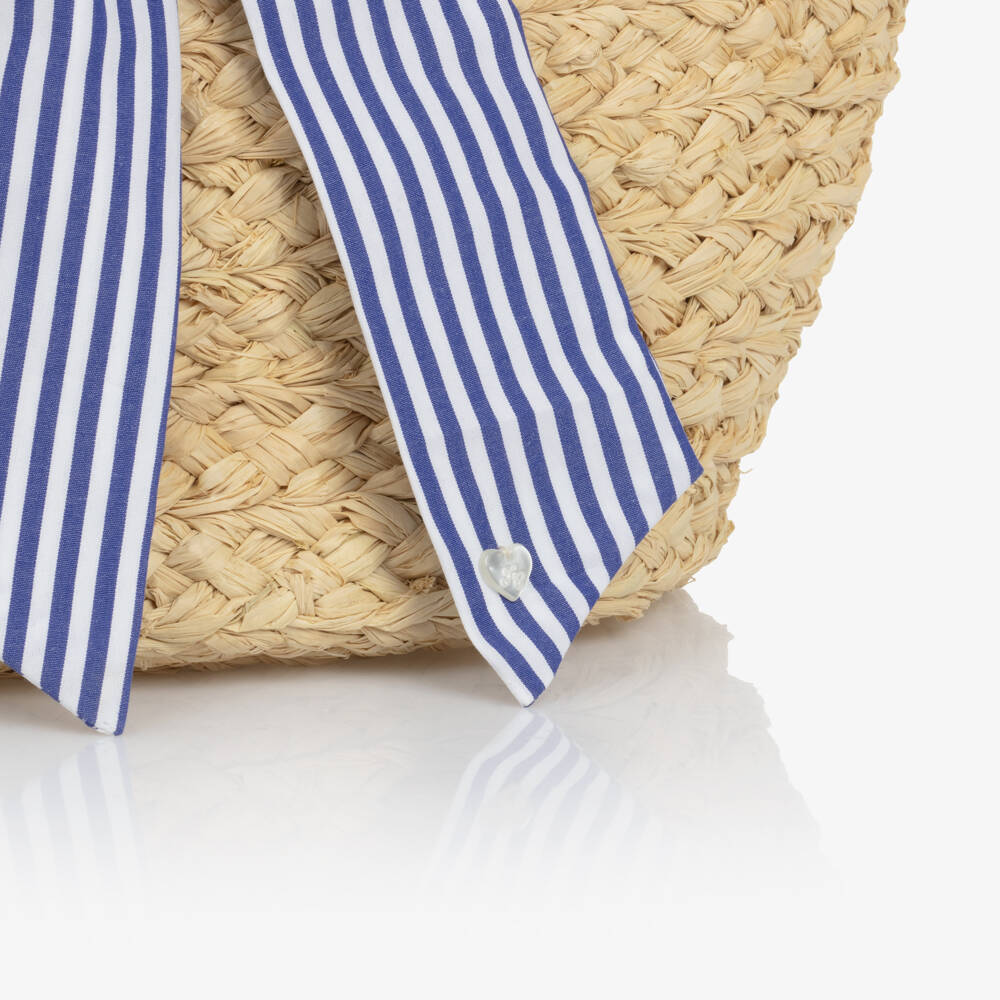 Tartine et Chocolat-Girls Chic Woven Beige Tote | Childrensalon Outlet