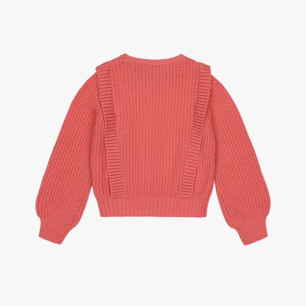 Tartine et Chocolat-Girls Coral Cable Knit Jumper | Childrensalon Outlet