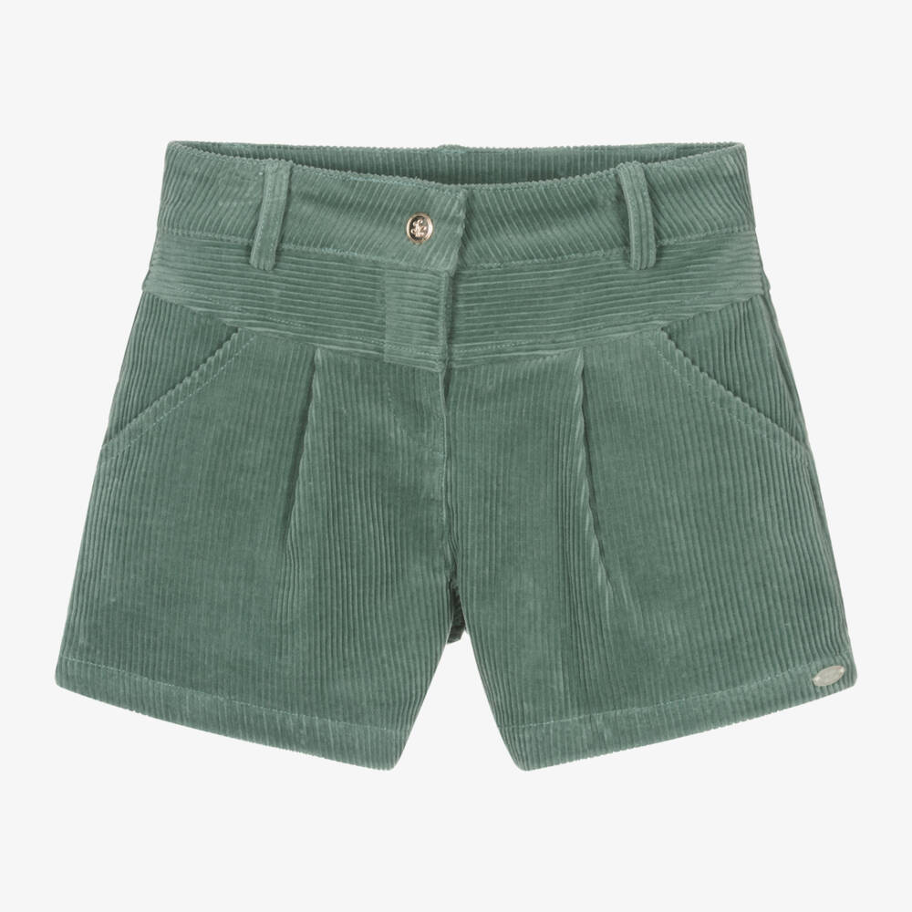 Tartine et Chocolat-Girls Corduroy Green Shorts | Childrensalon Outlet