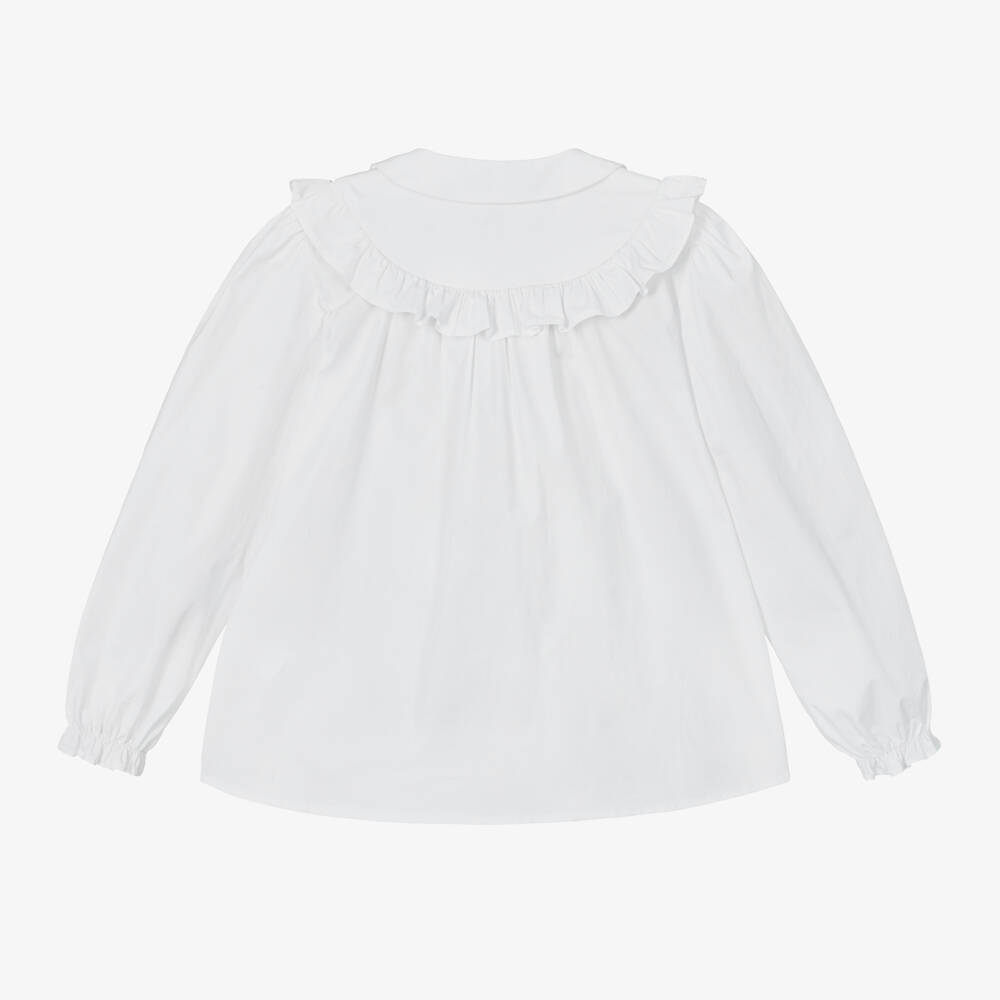 Tartine et Chocolat-Girls Cotton Blouse with Ruffles | Childrensalon Outlet
