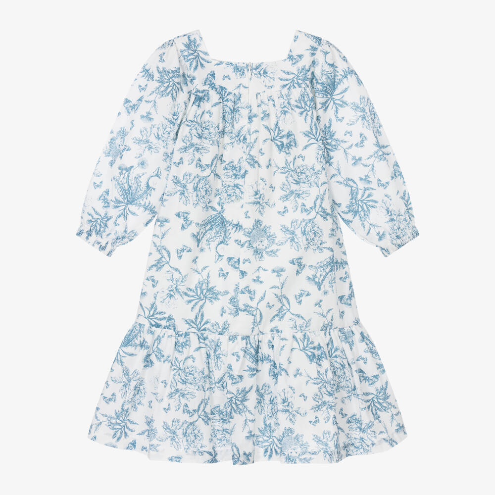 Tartine et Chocolat-Girls Cotton Toile De Jouy Dress | Childrensalon Outlet