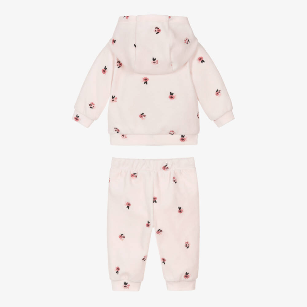 Tartine et Chocolat-Уютный розовый цветочный спортивный костюм для девочек | Childrensalon Outlet