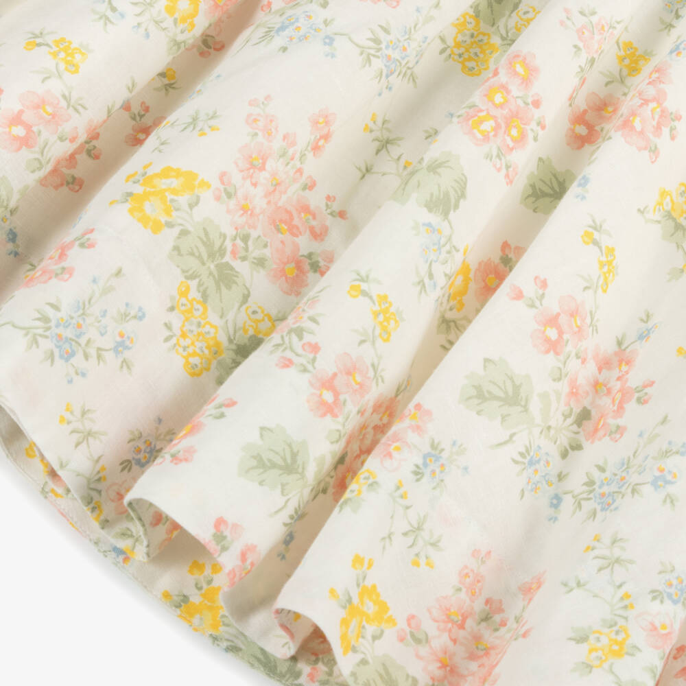 Tartine et Chocolat-Girls Cream Floral Ruffle Frock | Childrensalon Outlet